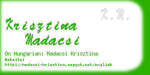 krisztina madacsi business card